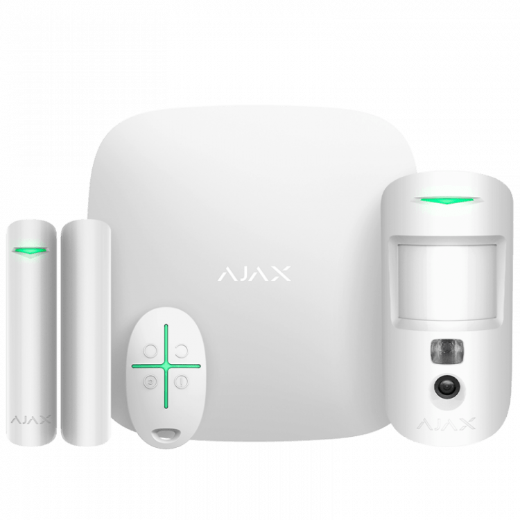 Ajax StarterKit Cam Plus (w)  Стартовый комплект системы безопасности с фотоверификацией тревог